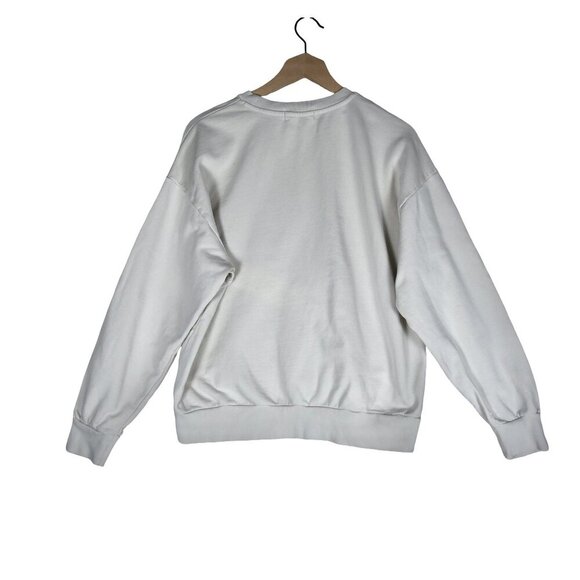 Talentless Sweatshirt Men’s M Minimalist Drop Shoulder Pullover Cream White Logo - Picture 4 of 7